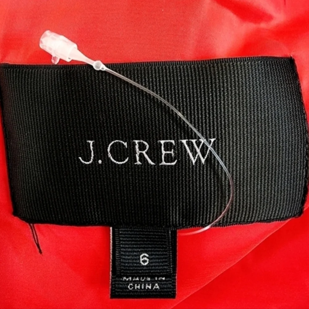 New J.Crew Red Long Sleeve Zipper Dress